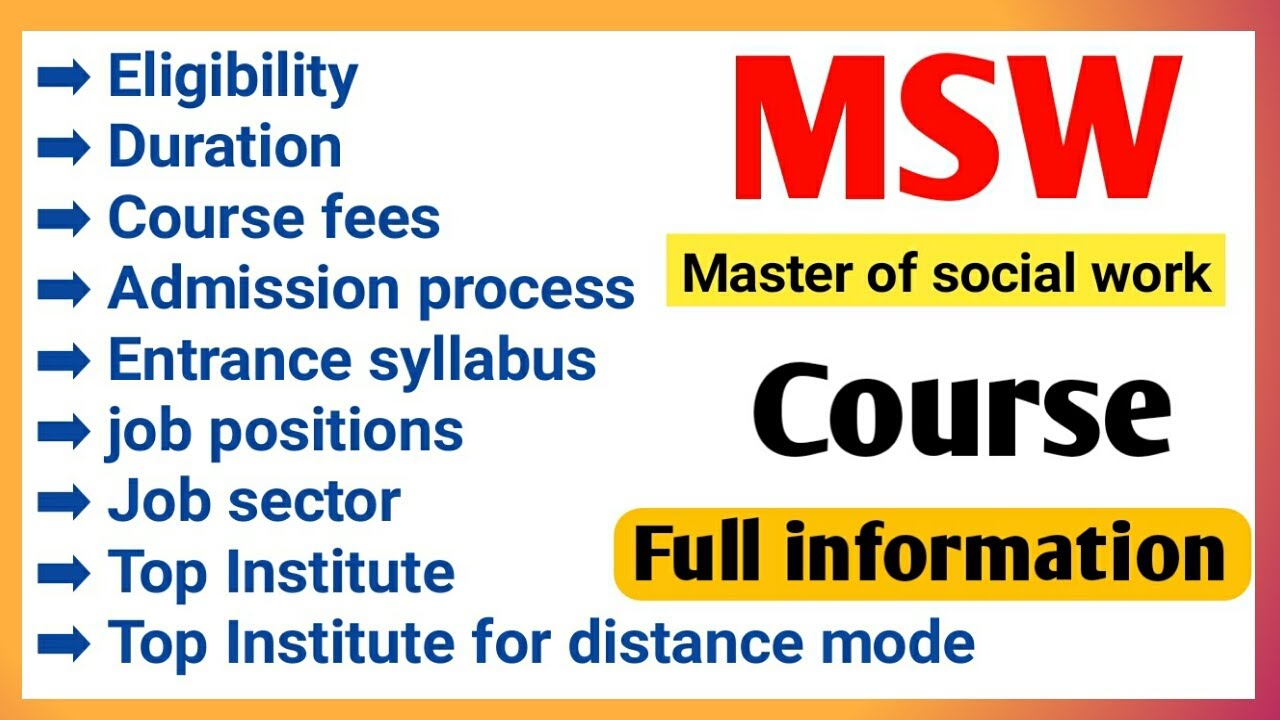 Masters in Social work (MSW)